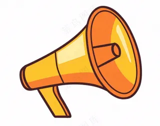 卡通小喇叭插画免抠