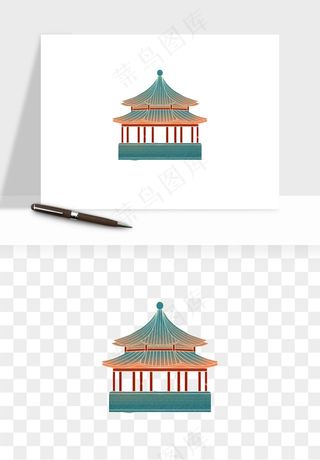 国潮风古建筑古楼古塔鼓楼psd,png免抠图