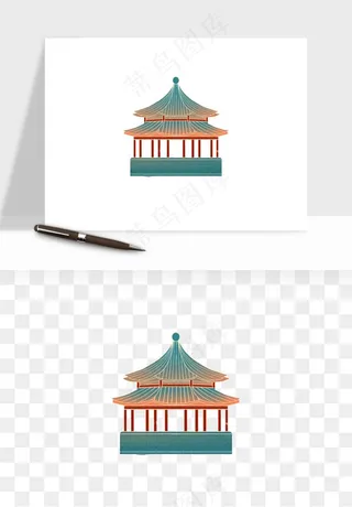 国潮风古建筑古楼古塔鼓楼psd,png免抠图