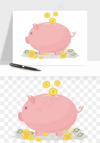存钱罐理财金猪png免抠