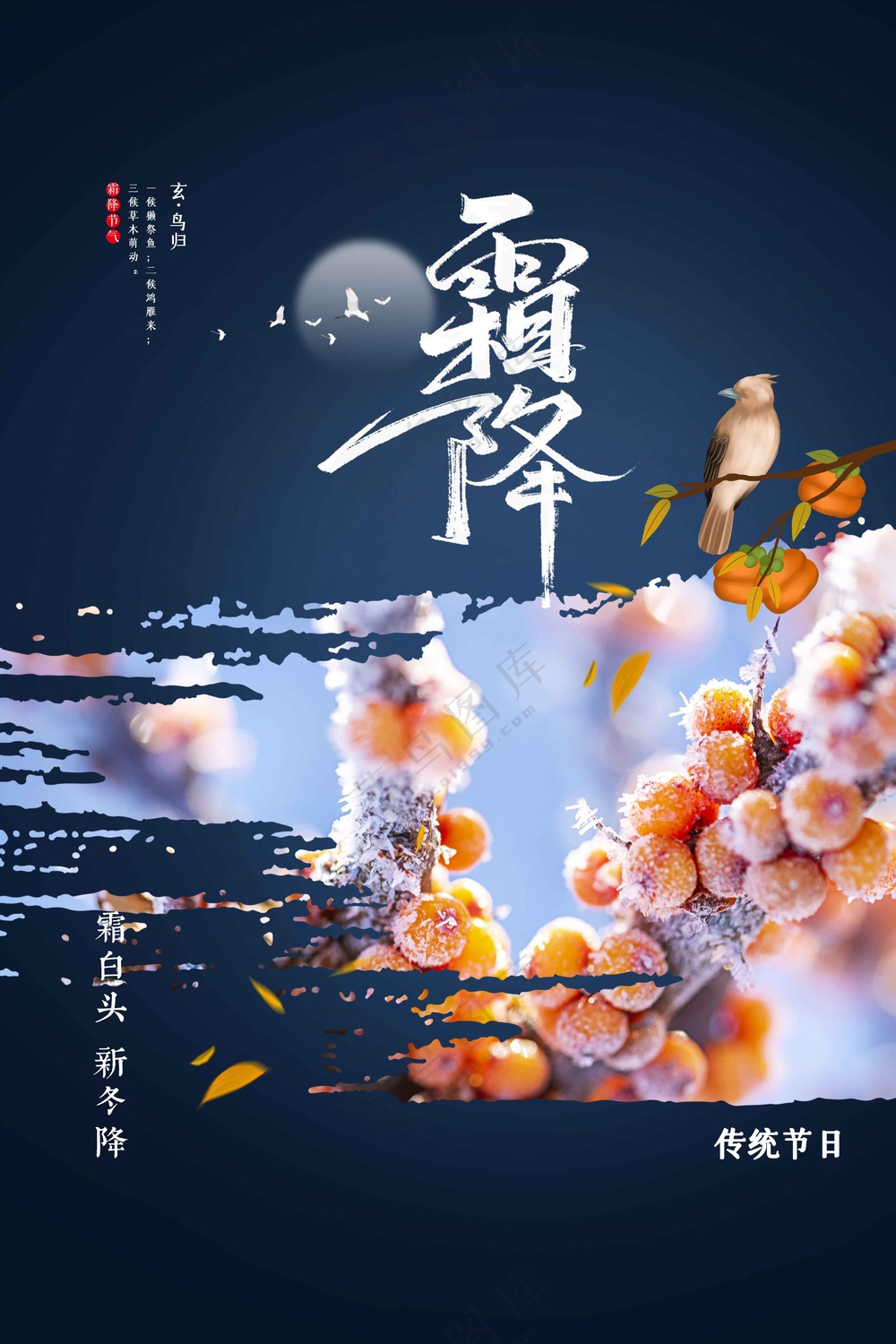 霜降节气传统活动海报