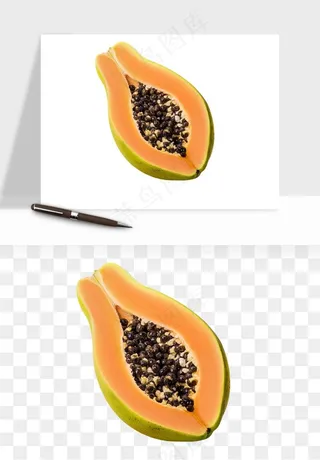 木瓜水果png免抠