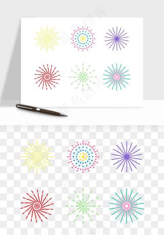 卡通烟花烟火礼花png免抠