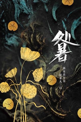 传统复古处暑节气海报