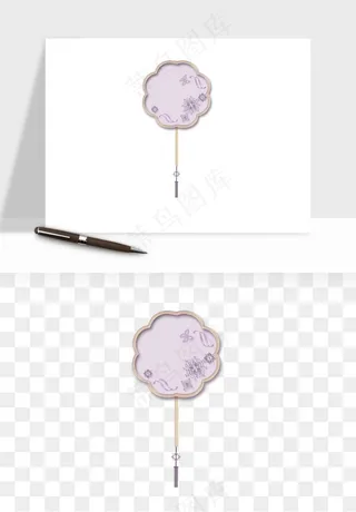 古风扇子元素png免抠