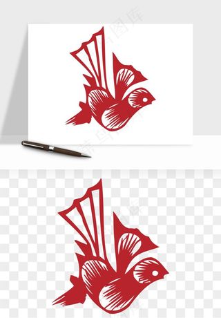 传统花鸟动物剪纸png免抠