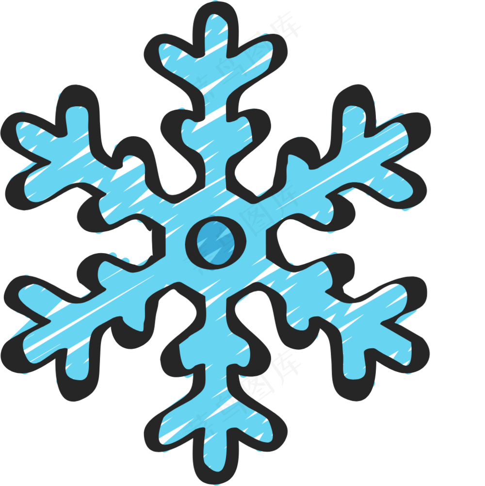 蓝色雪花 2铅笔手绘图标icon