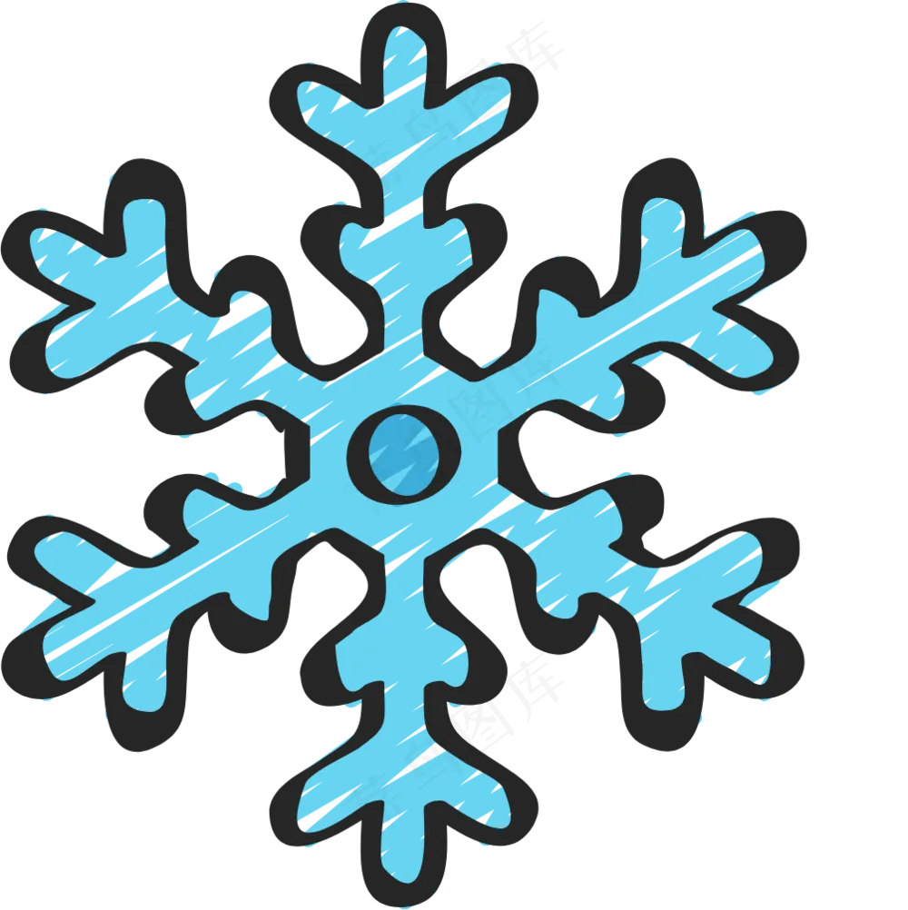 蓝色雪花 2铅笔手绘图标icon