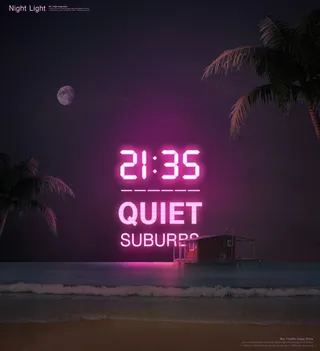 城市夜景霓虹灯发光字体特效都市建筑光效海报模板PSD素材10