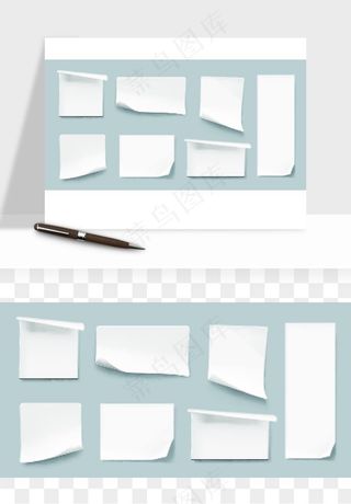 白纸卷边角翻页效果png免抠