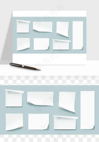 白纸卷边角翻页效果png免抠