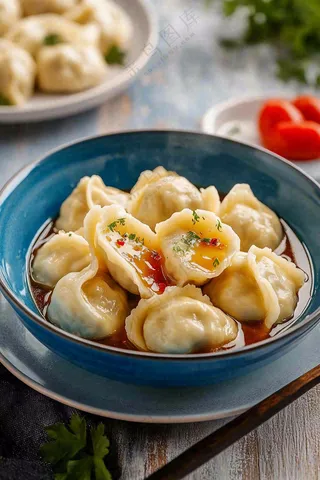 饺子中国传统美食立冬冬至摄影图