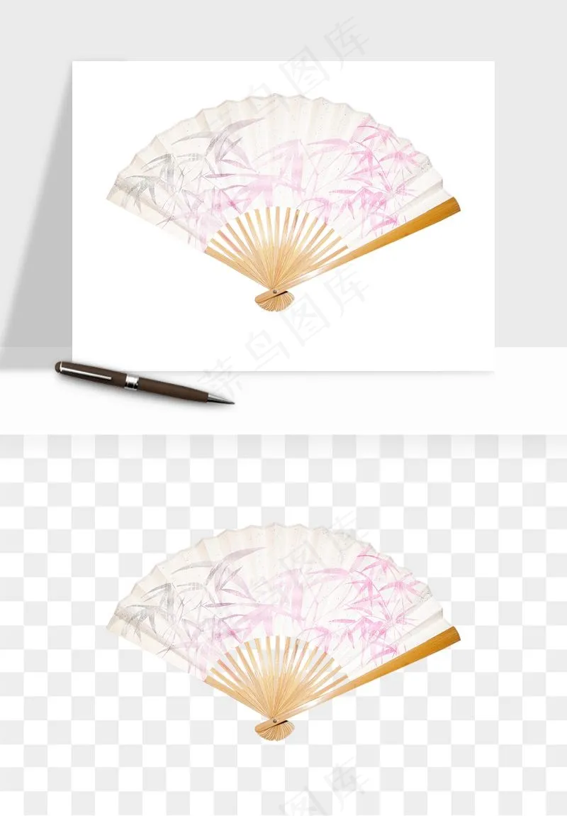 古风扇子元素png免抠