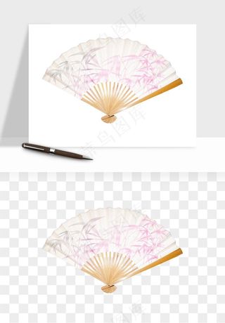 古风扇子元素png免抠