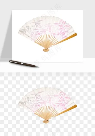 古风扇子元素png免抠