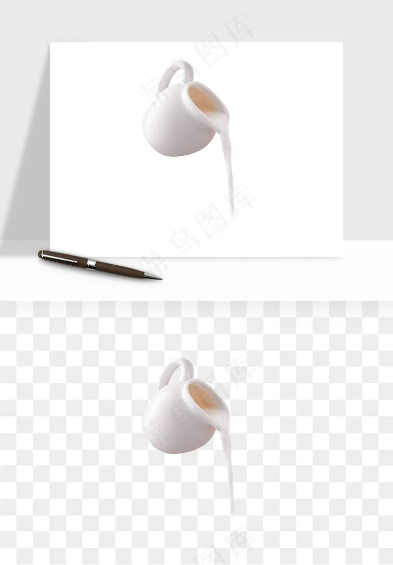 飞溅的牛奶牛奶杯元素png免抠