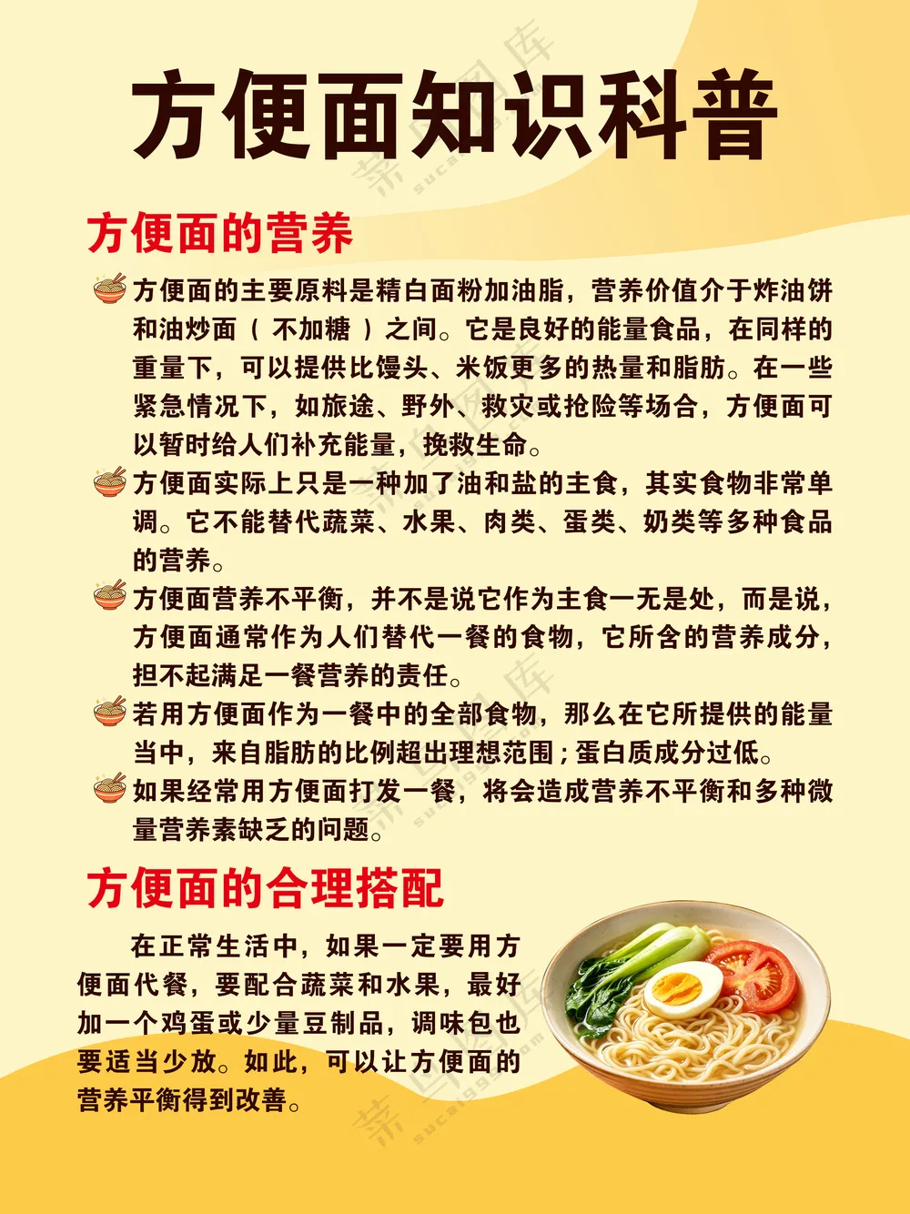 橙色简约方便面知识科普
