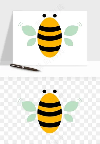 卡通蜜蜂采蜜png免抠