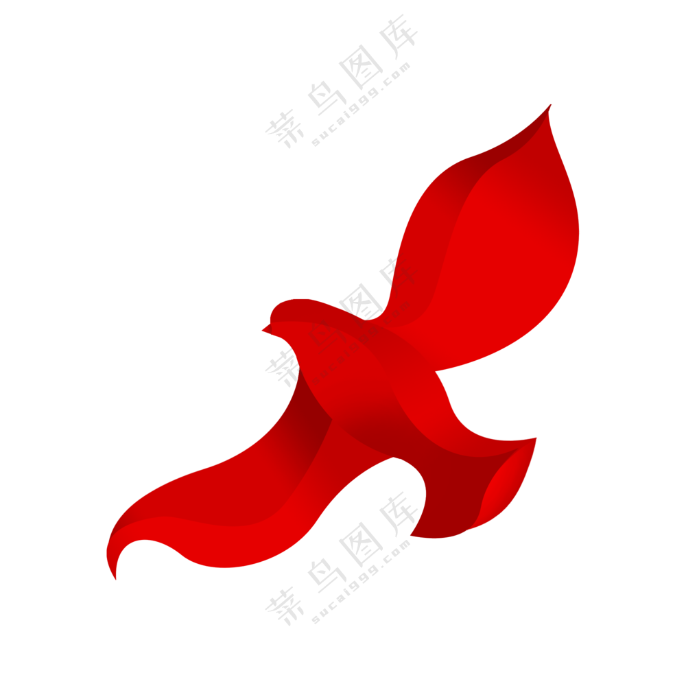 红色鸽子剪影图案免抠PNG图片素材