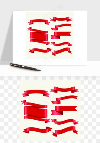蝴蝶结丝带彩带矢量png免抠