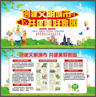 创建文明城市展板
