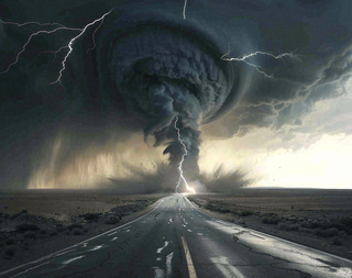 龙卷风自然灾害天气背景