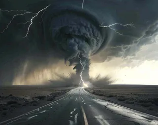 龙卷风自然灾害天气背景