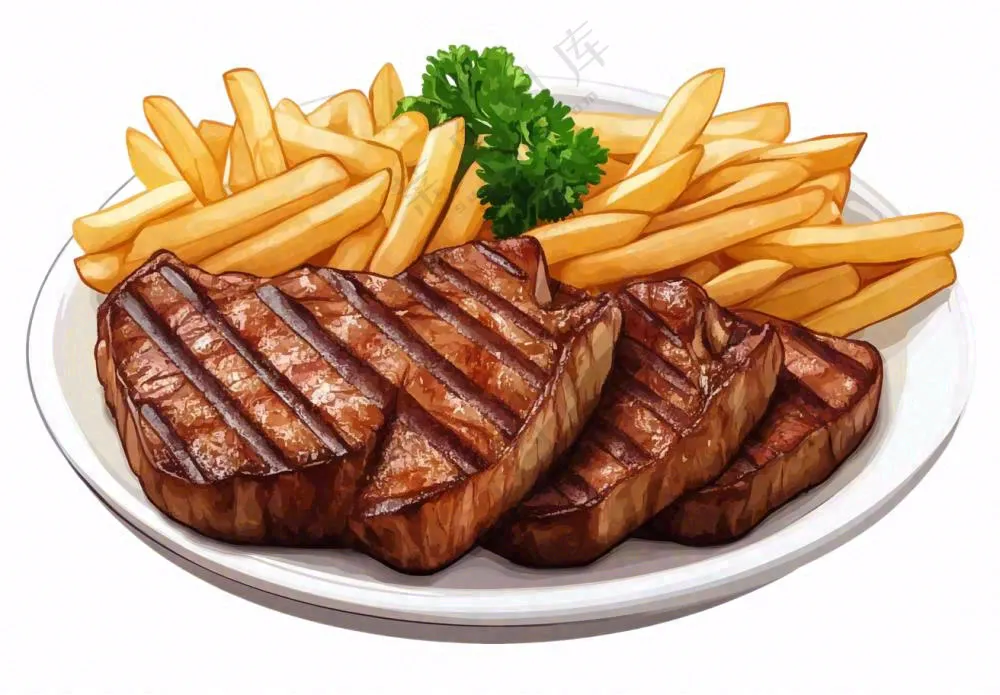 薯条牛排免抠