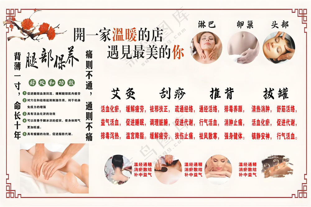 中医养生推拿背景墙图