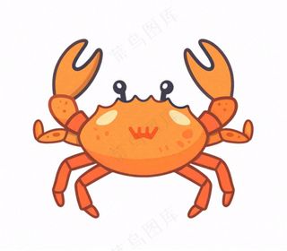 螃蟹海洋动物卡通插画免抠