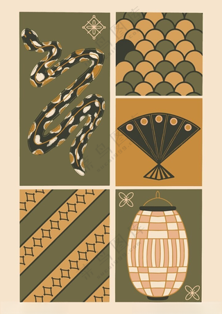 矢量蛇元素矢量蛇新年蛇海报