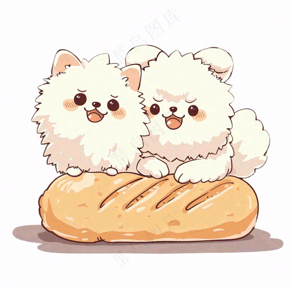 小狗宠物动物卡通插画免抠