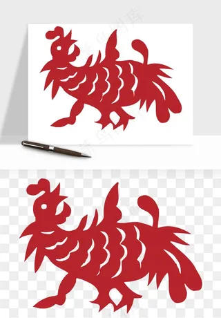 传统花鸟动物剪纸png免抠