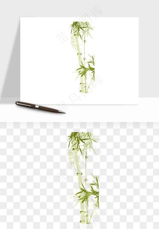 手绘竹子竹叶png免抠
