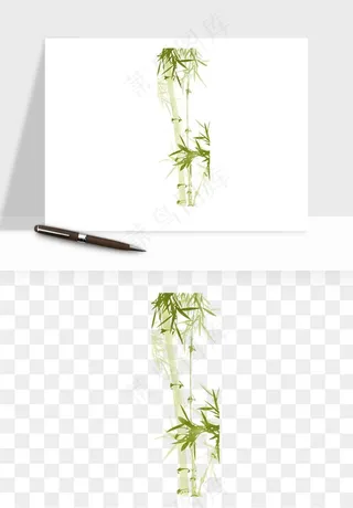 手绘竹子竹叶png免抠