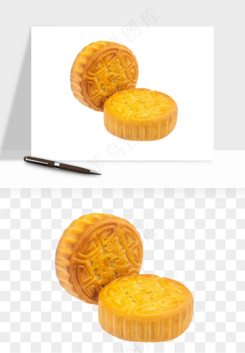中秋月饼实物png免抠