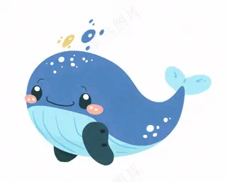 海豚海洋生物动物卡通插画免抠