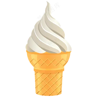 免抠原味的卡通圣代冰淇淋