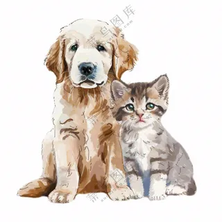 猫狗朋友萌宠宠物动物免抠