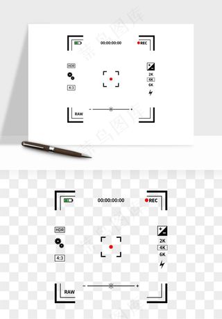 相机取景框屏幕边框png免抠