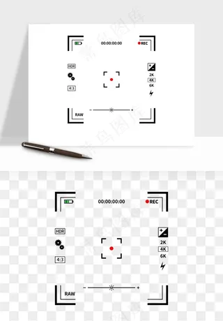 相机取景框屏幕边框png免抠