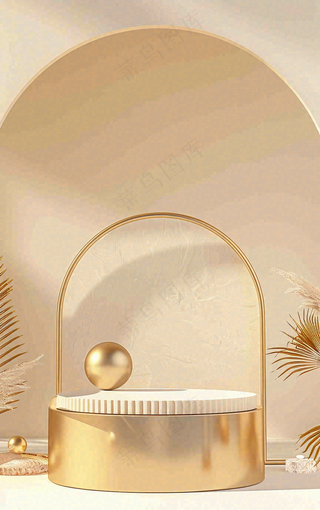 美妆护肤3d展台清新背景