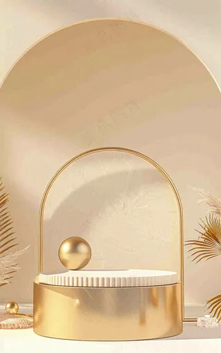 美妆护肤3d展台清新背景