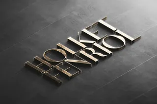 42金属3D标志Logo样机徽标设计展示模板