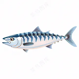 海洋鱼类海鲜卡通插画免抠