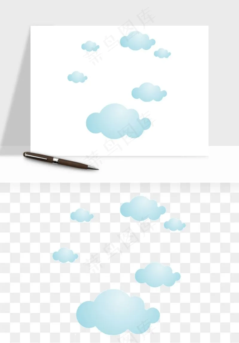 卡通云朵多云天气png免抠