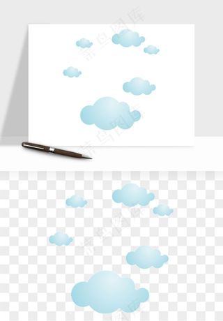 卡通云朵多云天气png免抠