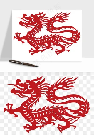 十二生肖剪纸中式纹样图案png免抠