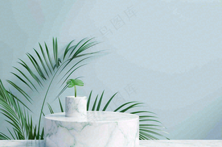 电商促销简约立体几何海报背景电商C4D展台背景