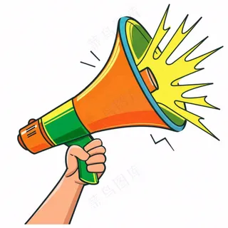 卡通小喇叭插画免抠